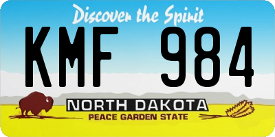 ND license plate KMF984