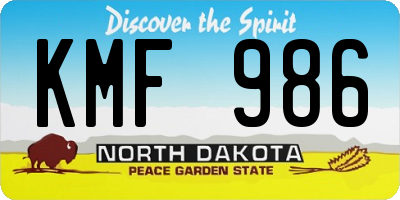 ND license plate KMF986