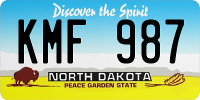 ND license plate KMF987