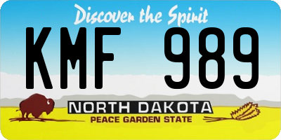 ND license plate KMF989