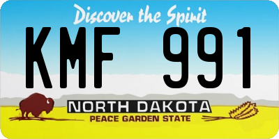 ND license plate KMF991