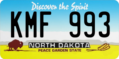 ND license plate KMF993