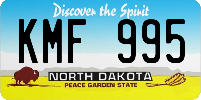 ND license plate KMF995