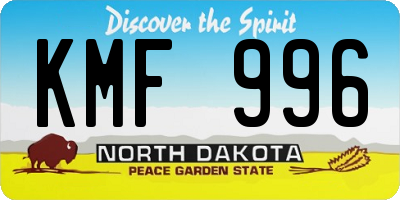 ND license plate KMF996