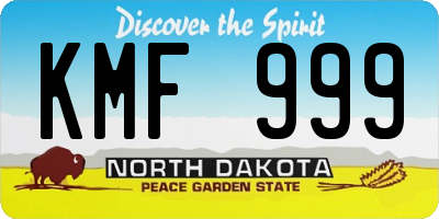ND license plate KMF999