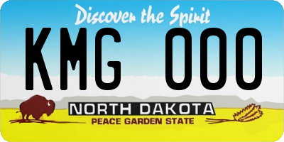 ND license plate KMG000