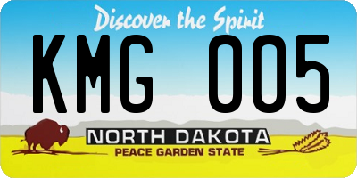 ND license plate KMG005