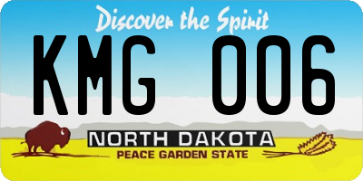 ND license plate KMG006