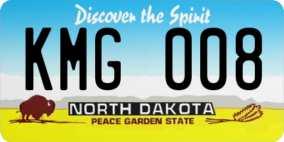 ND license plate KMG008