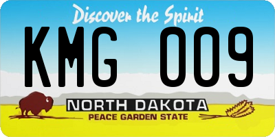 ND license plate KMG009