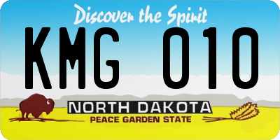 ND license plate KMG010