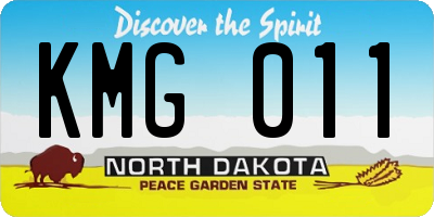 ND license plate KMG011