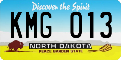 ND license plate KMG013