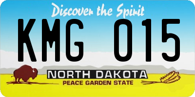 ND license plate KMG015