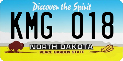 ND license plate KMG018