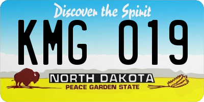ND license plate KMG019