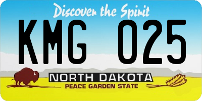 ND license plate KMG025