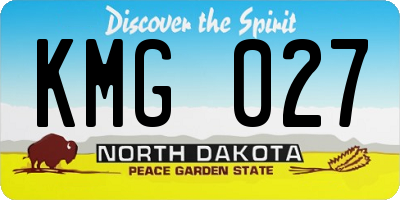 ND license plate KMG027