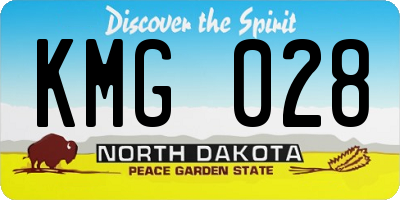 ND license plate KMG028