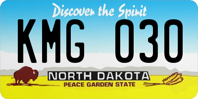 ND license plate KMG030