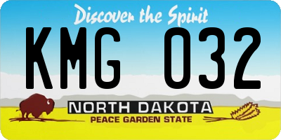 ND license plate KMG032