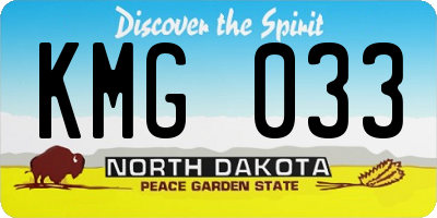 ND license plate KMG033