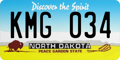 ND license plate KMG034