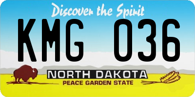 ND license plate KMG036