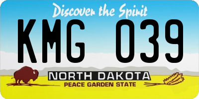ND license plate KMG039
