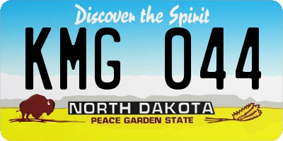 ND license plate KMG044