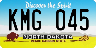 ND license plate KMG045