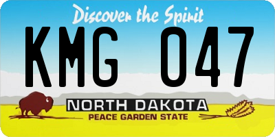 ND license plate KMG047