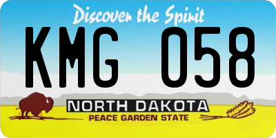 ND license plate KMG058