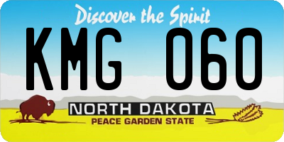 ND license plate KMG060