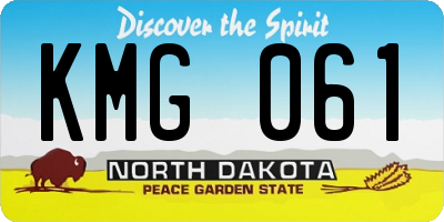 ND license plate KMG061