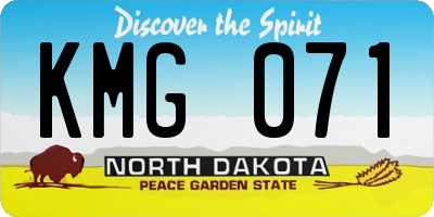 ND license plate KMG071