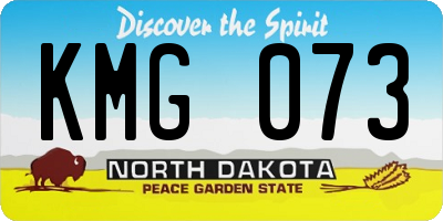 ND license plate KMG073