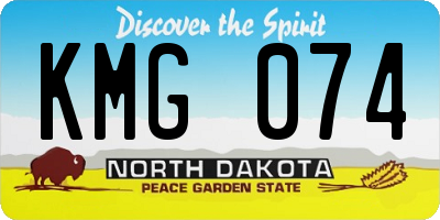 ND license plate KMG074
