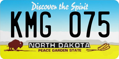 ND license plate KMG075