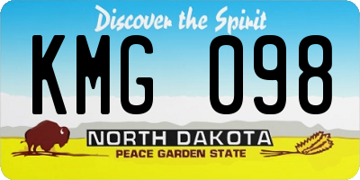 ND license plate KMG098