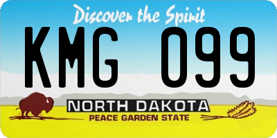 ND license plate KMG099