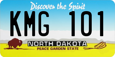 ND license plate KMG101