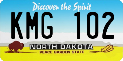 ND license plate KMG102