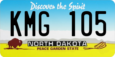 ND license plate KMG105