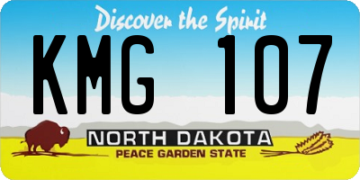 ND license plate KMG107