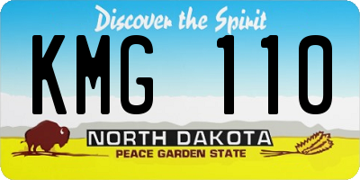 ND license plate KMG110
