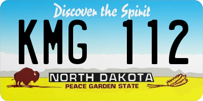 ND license plate KMG112