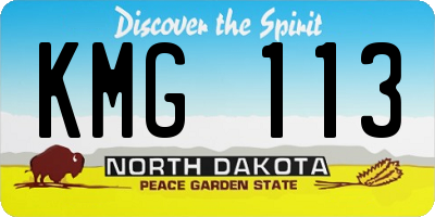 ND license plate KMG113
