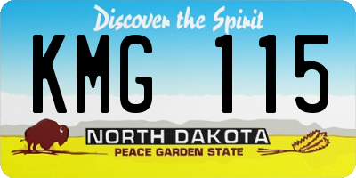 ND license plate KMG115