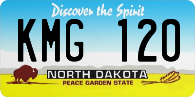 ND license plate KMG120